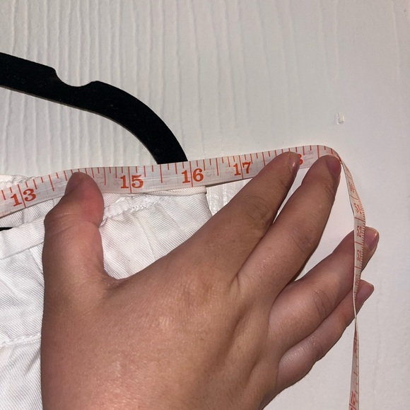 Women’s White Elastic waist pull on Drawstring Straight Leg Pants Size L LOFT - Picture 4 of 7